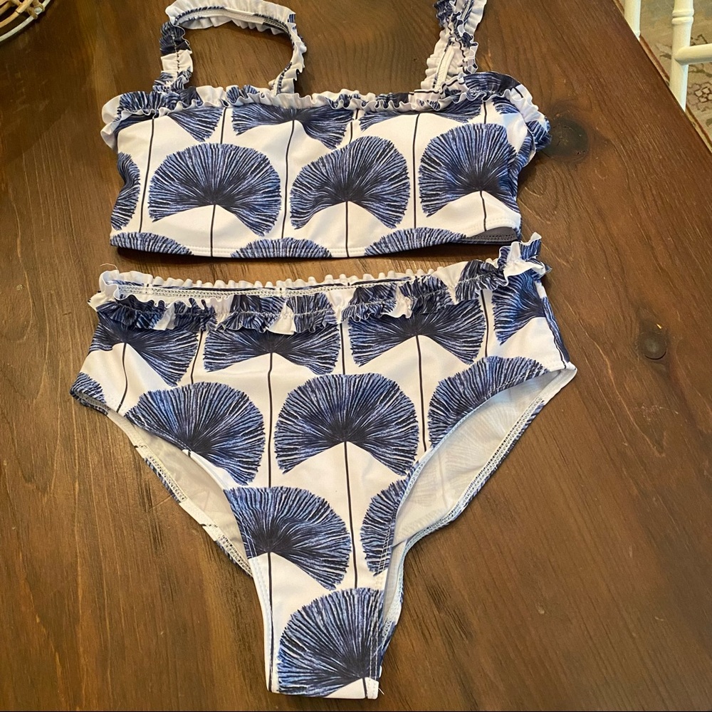 NWOT Blue Floral Print Bikini